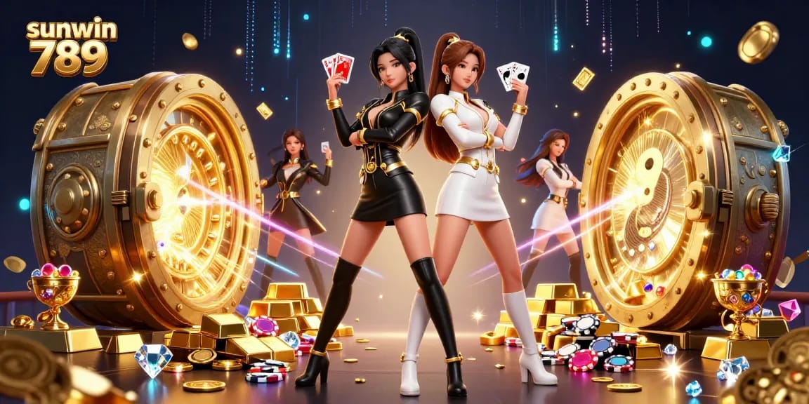 Experience thrilling wins with sunwin 789, featuring stunning twin Asian women in dynamic casino action.