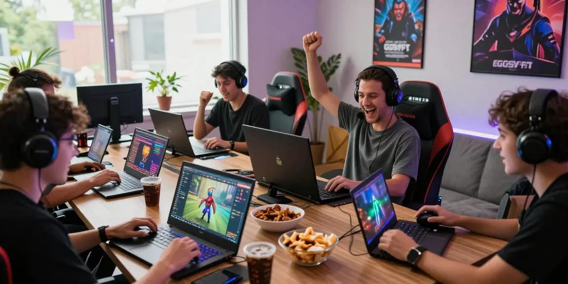 Pengalaman bermain game online GGSOFT di ruangan nyaman dengan teman-teman.
