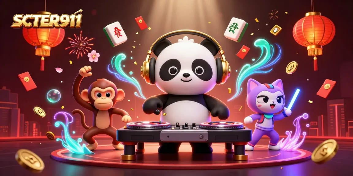 Join the excitement with SCATTER911 at this vibrant 3D casino-themed digital illustration.