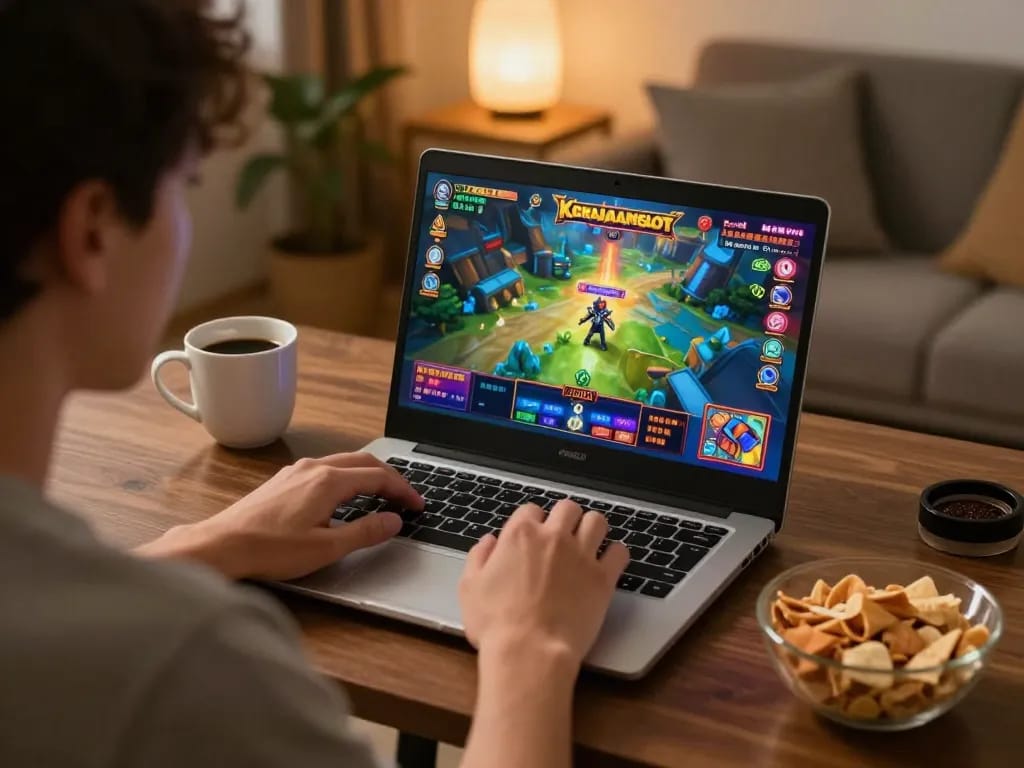 Play immersive kerajaanslot games in a cozy home gaming setup for a strategic experience.