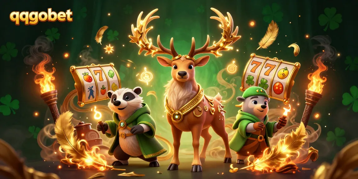 Berpartisipasi dalam permainan slot di qqgobet dengan ilustrasi dadu tampak magis dan simbol beruntung.