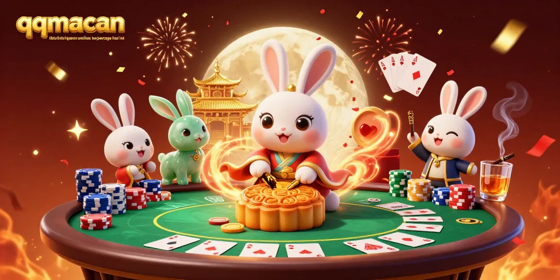qqmacan situs resmi toto slot gacor online terpercaya hari ini memperlihatkan karakter kelinci bulan yang memecahkan kue bulan dan menghasilkan chip poker.