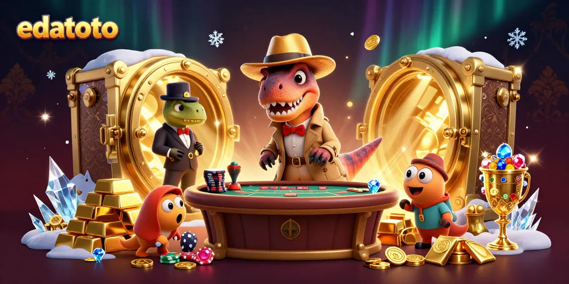 Experience exciting edatoto gameplay with a velociraptor card counter at a blackjack table.