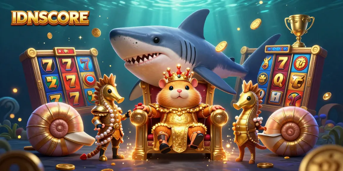 Experience the excitement of winning at IDNSCORE with a vibrant 3D casino scene.