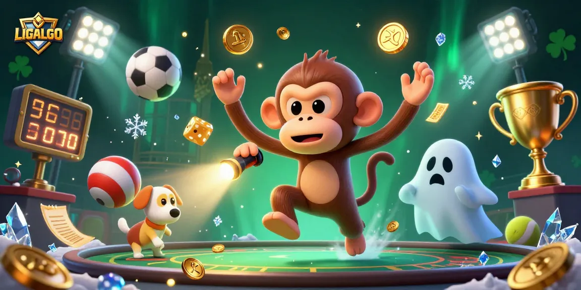 LIGALGO showcases a lively gambling scene with animated characters and sports elements for dynamic betting.
