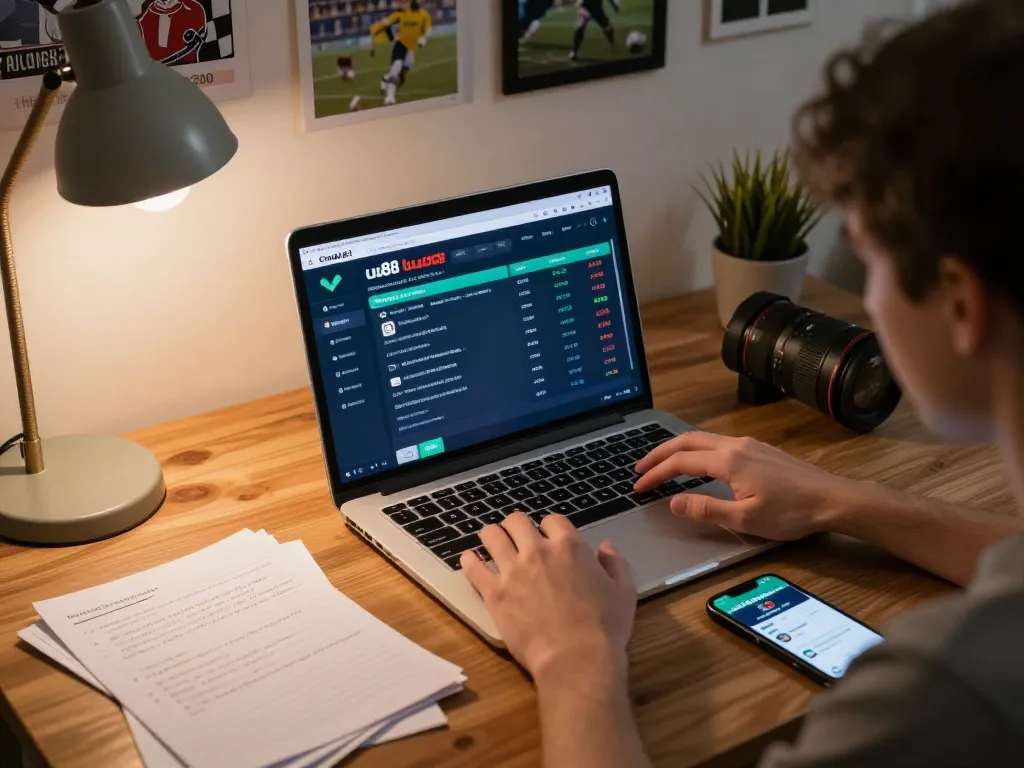 Engaging with the uu88 bet platform for strategic sports betting from a cozy home office