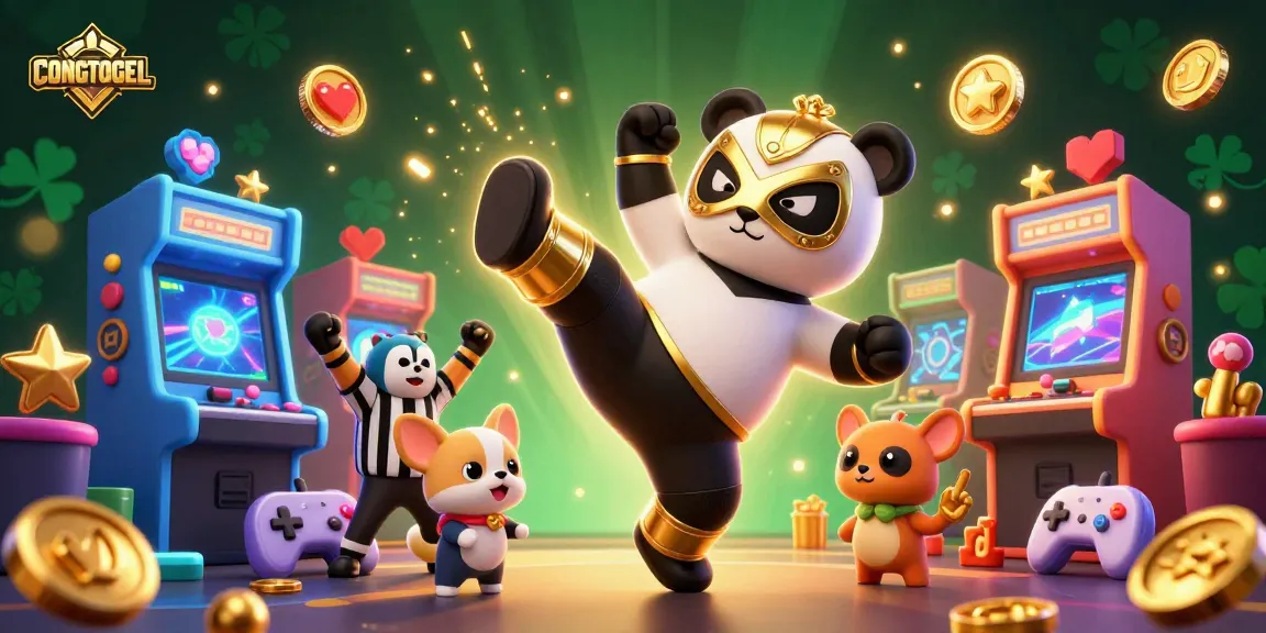 Engage with CONGTOGEL in this thrilling scene featuring a panda wrestler and chihuahua referee.