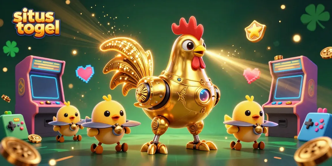 Engage in thrilling togel experiences with advanced gameplay showcased by a futuristic rooster robot.