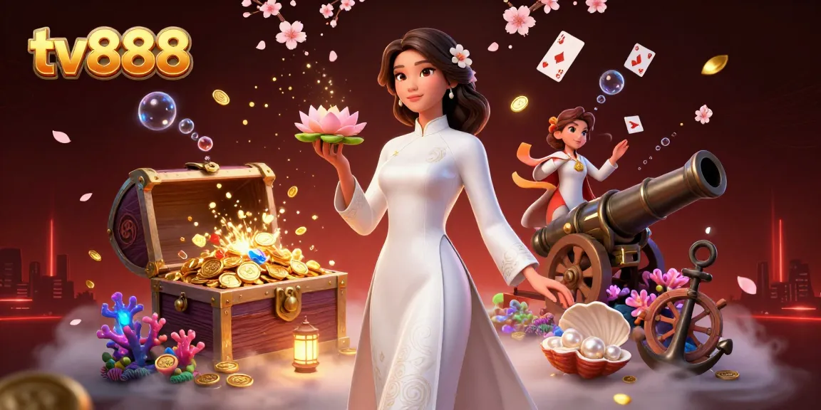 Engage with tv888's vibrant casino world, featuring Asian elegance amidst rich game elements.