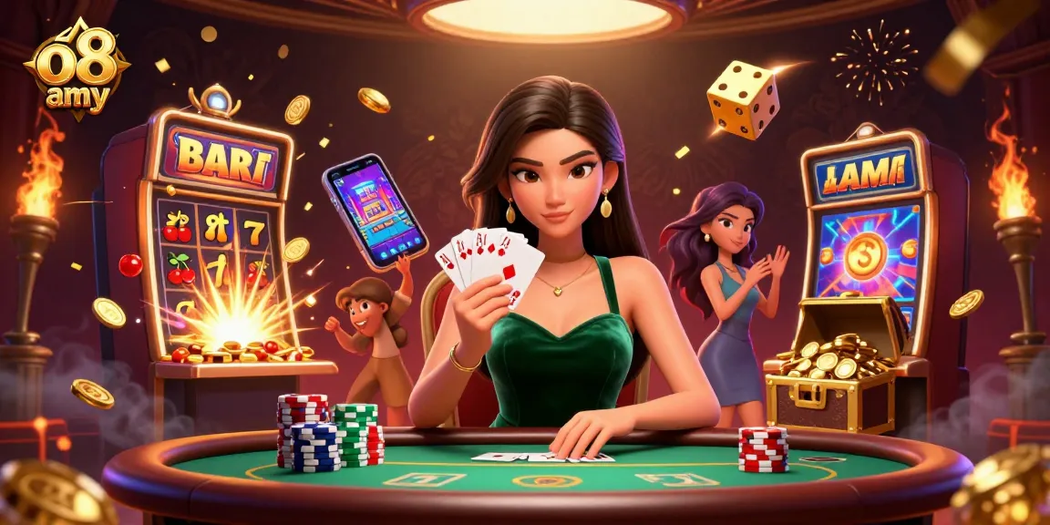 Join the o8 army as a beautiful Asian woman skillfully plays poker at a luxurious casino table.