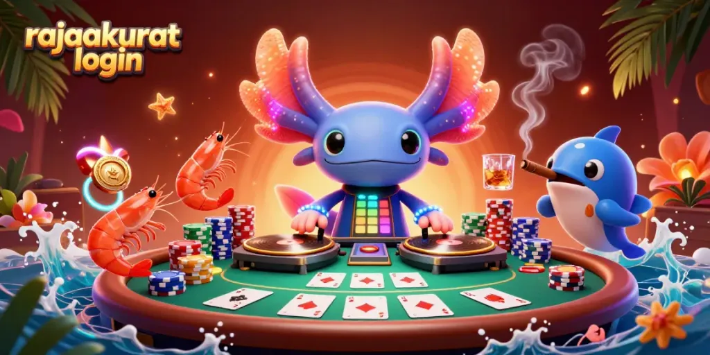 Rajaakurat login: Bermain game kasino online dengan karakter animasi unik dan elemen poker.
