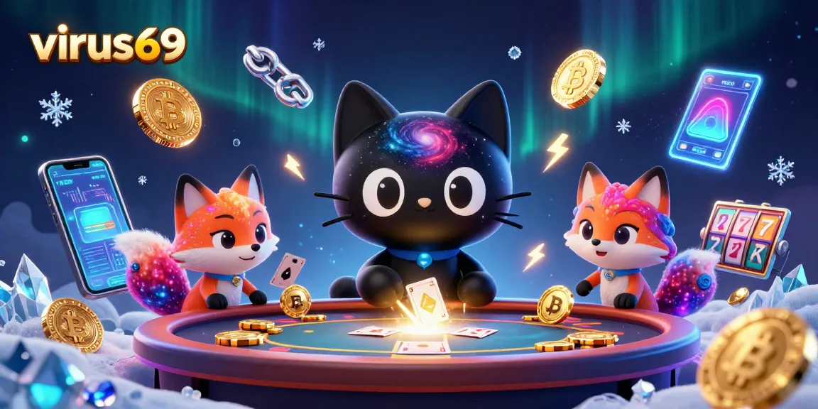 Join the fun at virus69's cosmic casino, where the black hole cat attracts chips and cards!