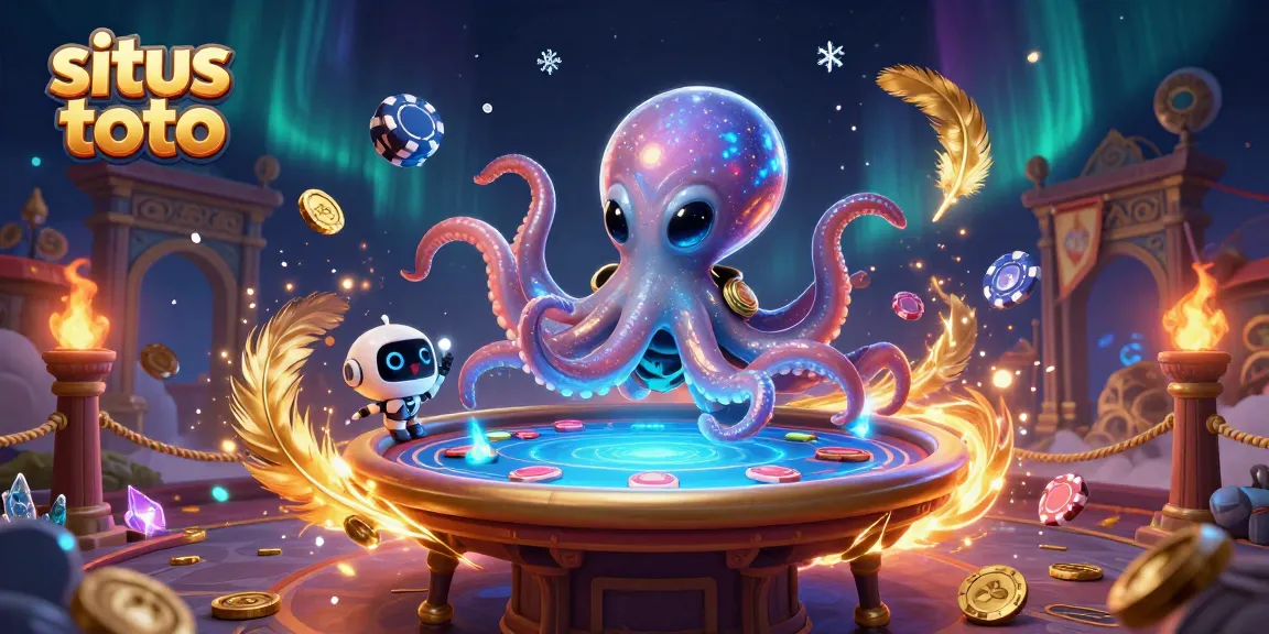 Melihat situs toto dengan kartun alien gurita memainkan poker di ruang angkasa.
