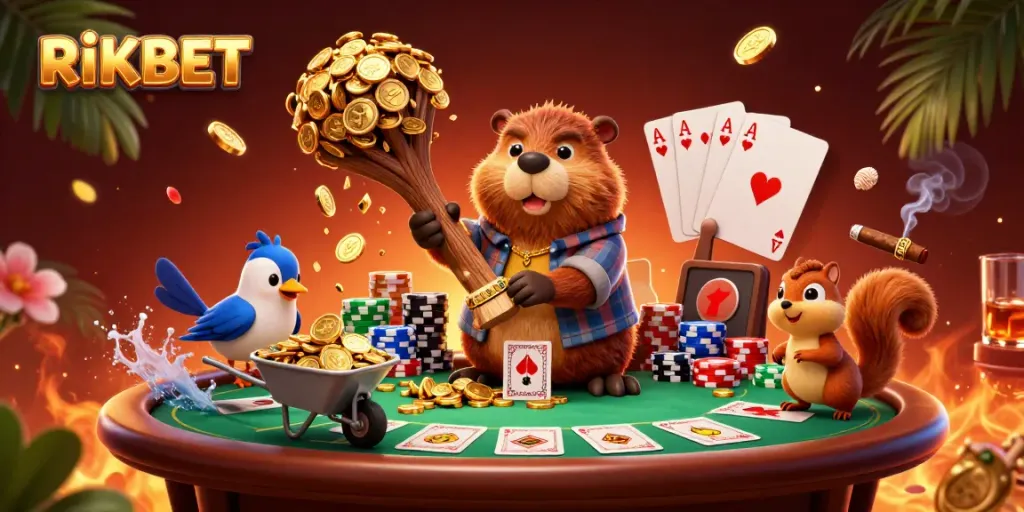 Experience the thrill of gaming at RIKBET with a vibrant casino adventure featuring animated characters.