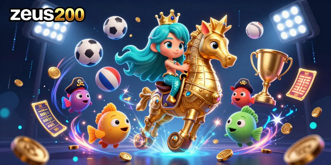 zeus200 menawarkan permainan kasino yang mengasyikkan dengan ilustrasi putri duyung dan seahorse emas.