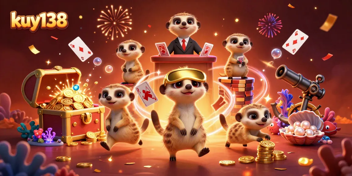 Kuy138 live casino dengan koloni meerkat menyenangkan, saling menjaga chips di tengah suasana meriah.