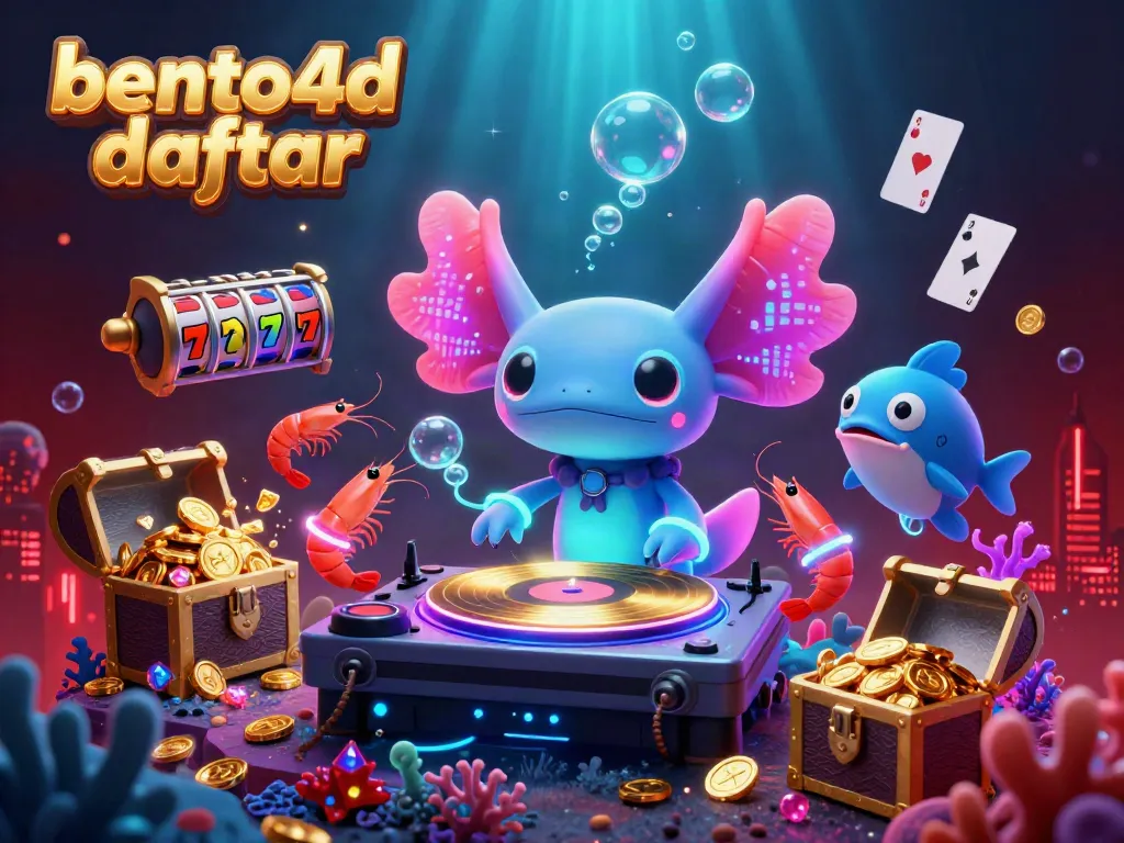 Engage with bento4d daftar featuring a vibrant underwater dance party with casino elements.