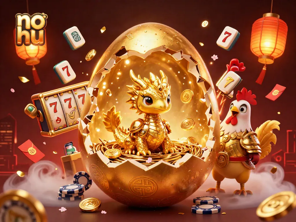 Engage with no hu by playing thrilling slots alongside a golden dragon and poker chips.
