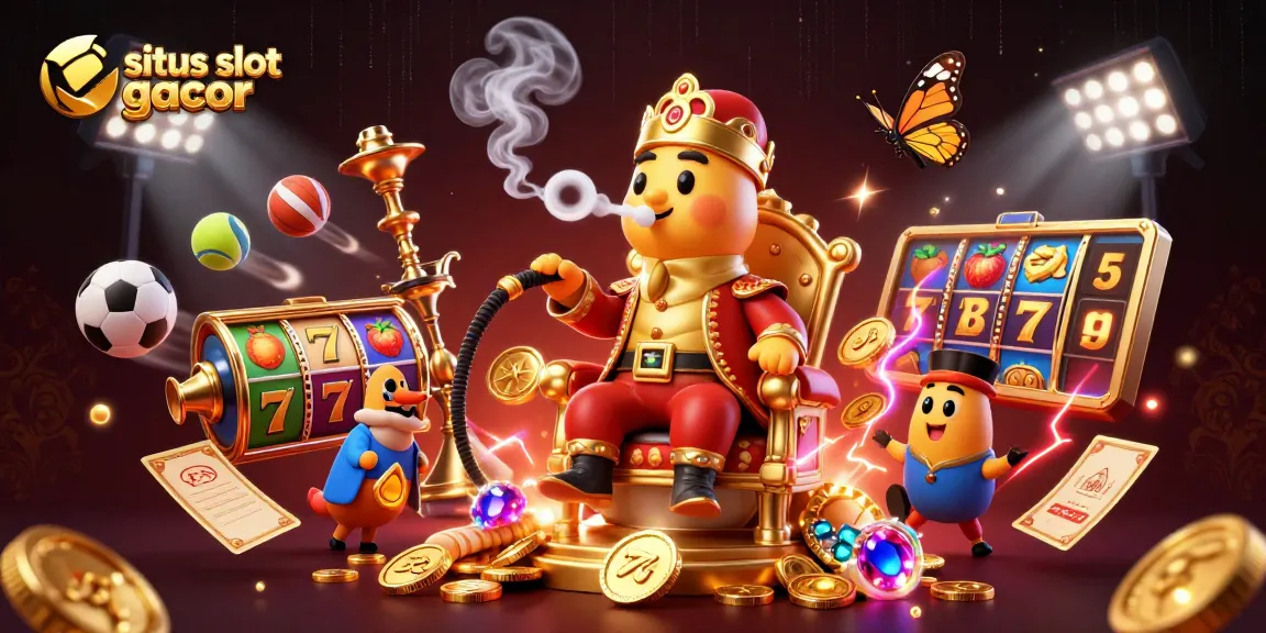 Spin for wins with situs slot gacor's vibrant 3D illustration of jackpots and immersive casino elements.