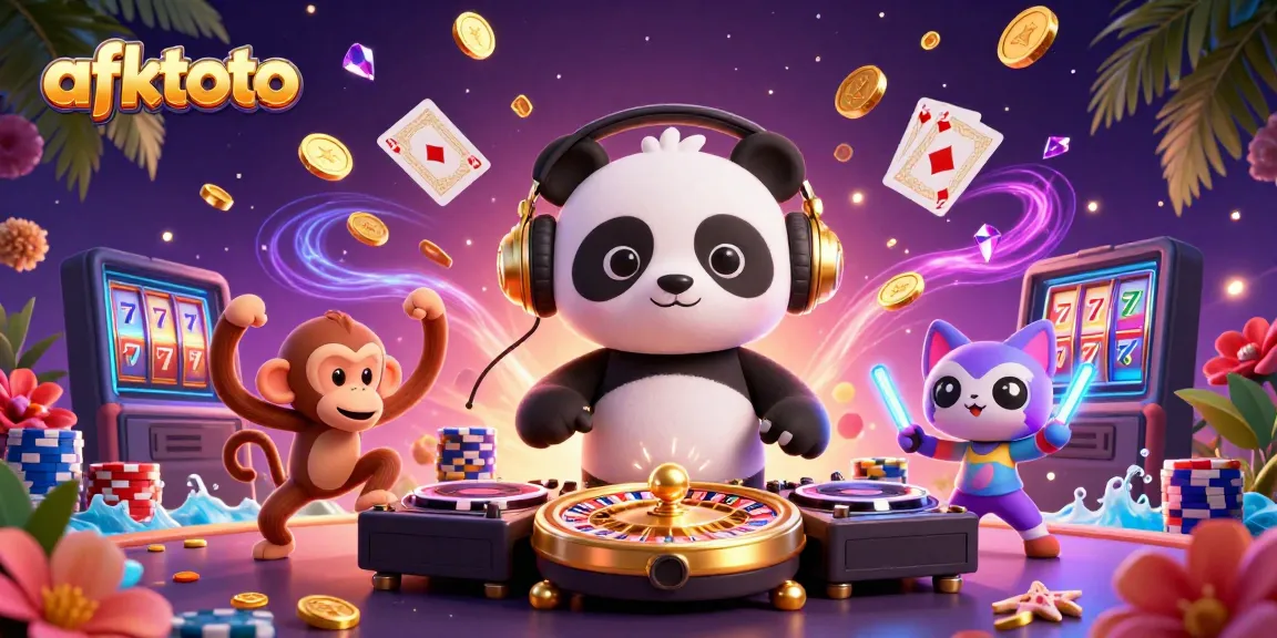Spin the reels with afktoto: Join lively casino characters celebrating big wins with vibrant animations and cash.