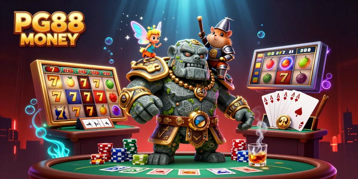Engage with PG88 MONEY's thrilling slots and gamble wisely in an energetic casino scene.