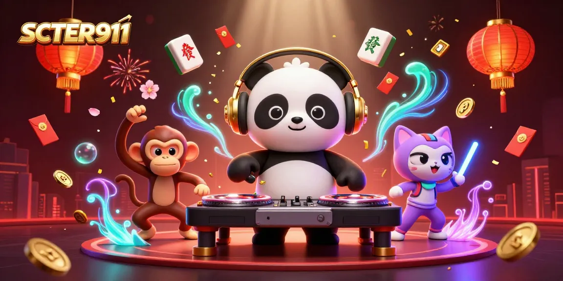 Join the excitement with SCATTER911 at this vibrant 3D casino-themed digital illustration.