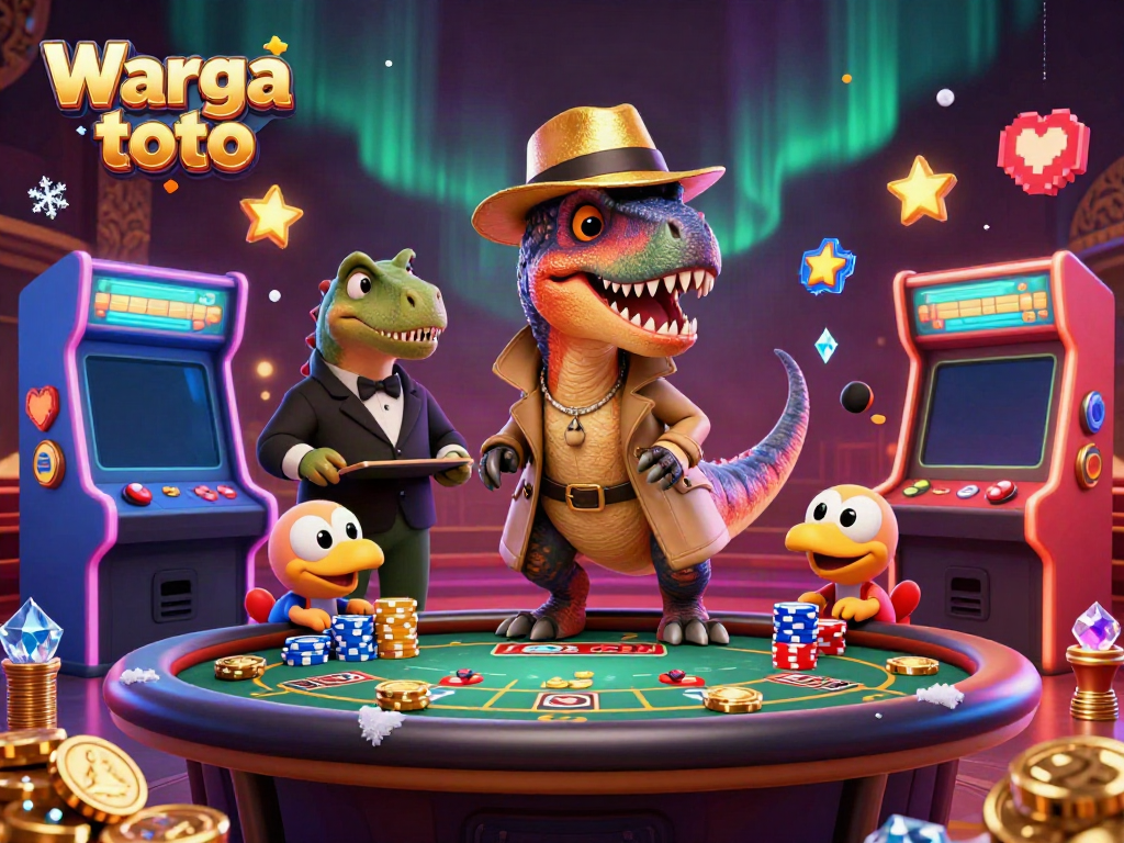 Warga toto memerlihatkan velociraptor di meja blackjack sambil berusaha curi perhatian.