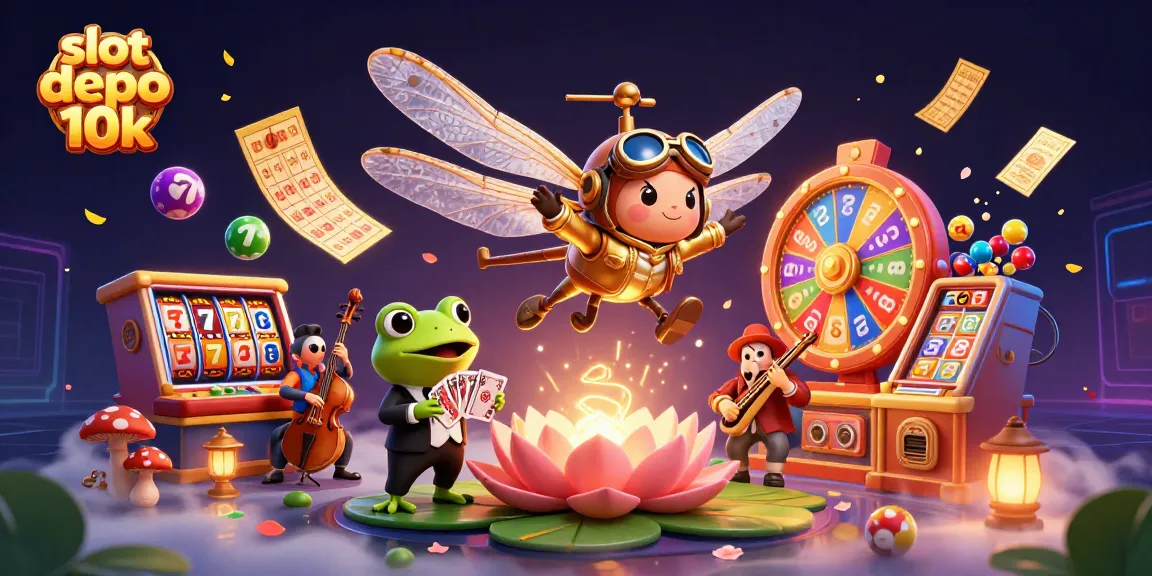 Experience thrilling action with slot depo 10k as a dragonfly pilot and frog croupier invite players to win big!