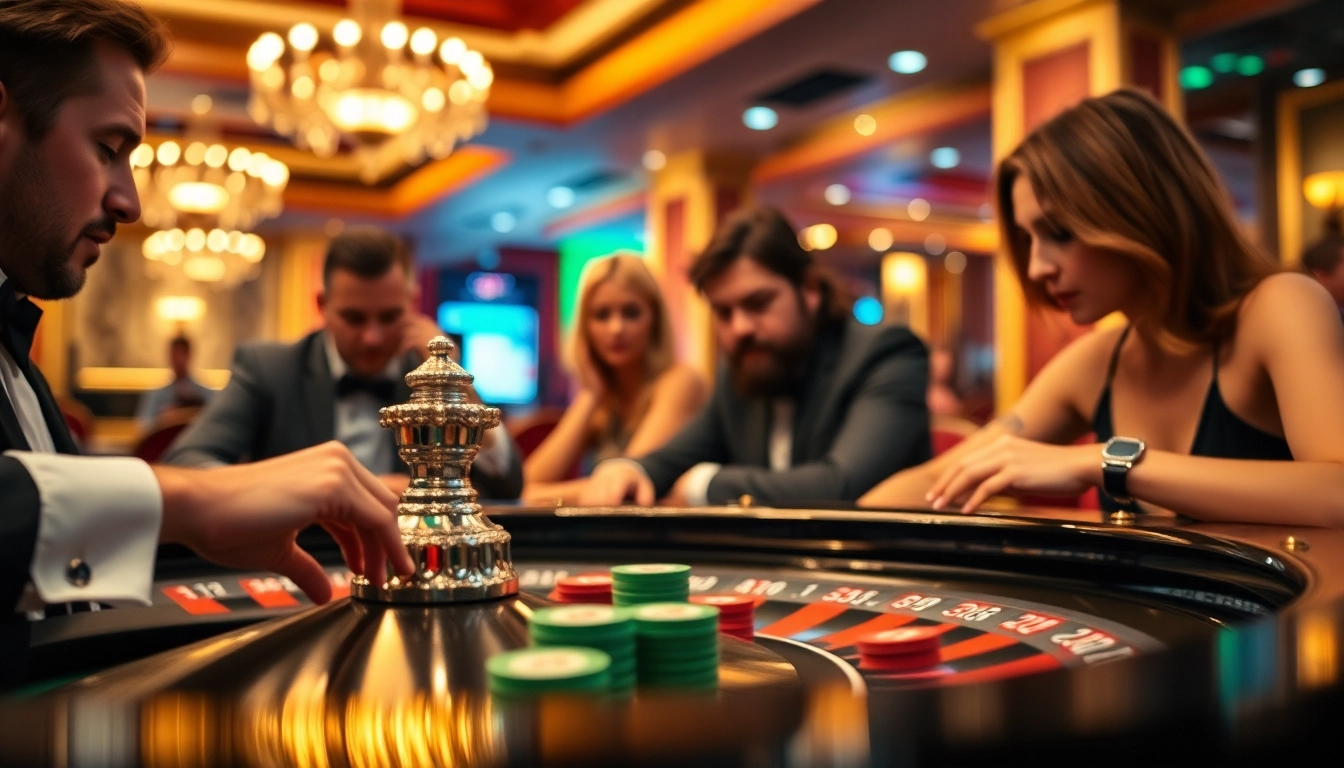 tkp188 meraih kemenangan di meja roulette kasino dengan ekspresi bersemangat.