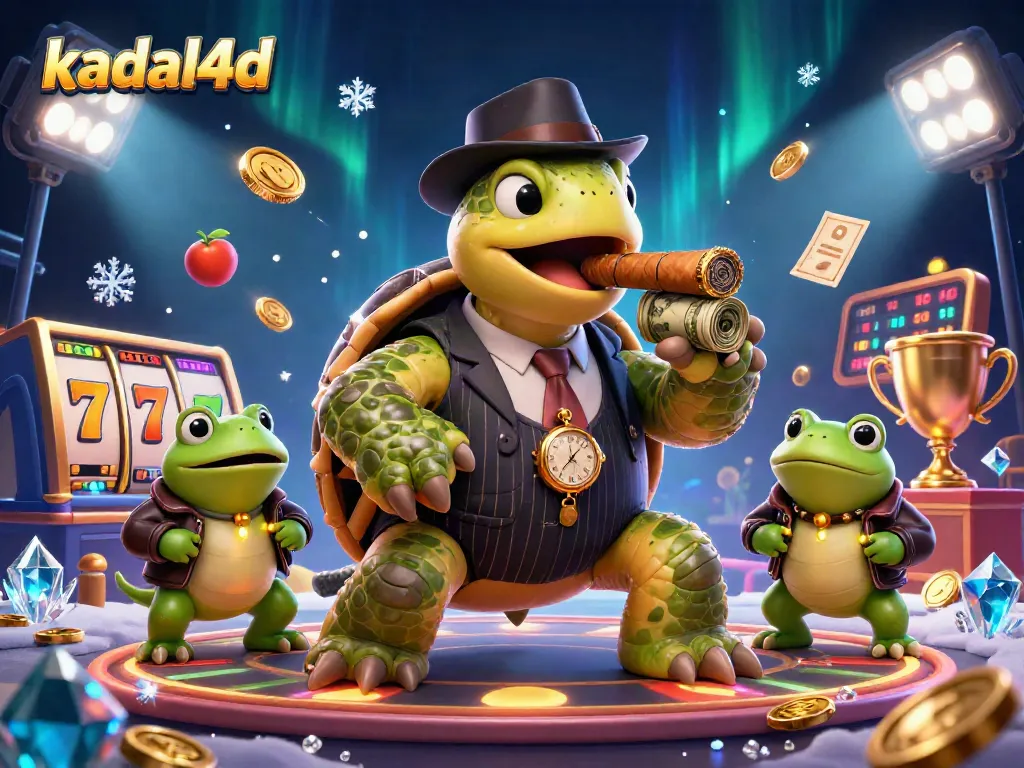 Experience thrilling gameplay at kadal4d with vibrant slot reels and golden coins lighting up the casino!