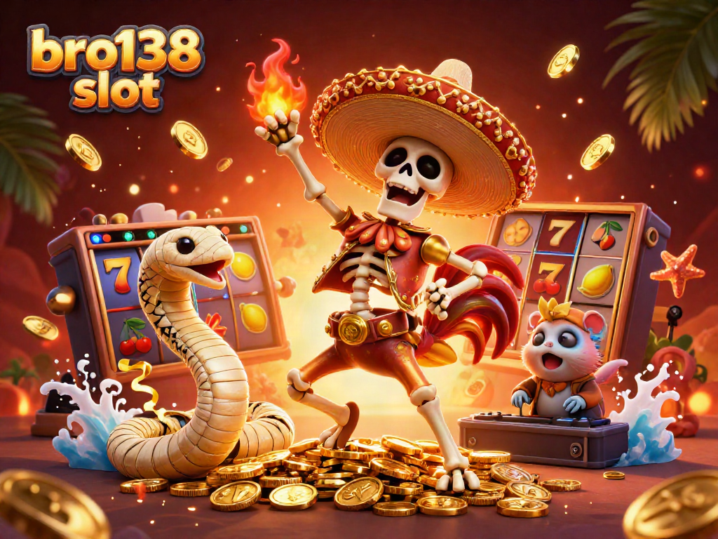 Spin the bro138 slot with lively characters, including a dancing mariachi rooster and a DJ hamster!