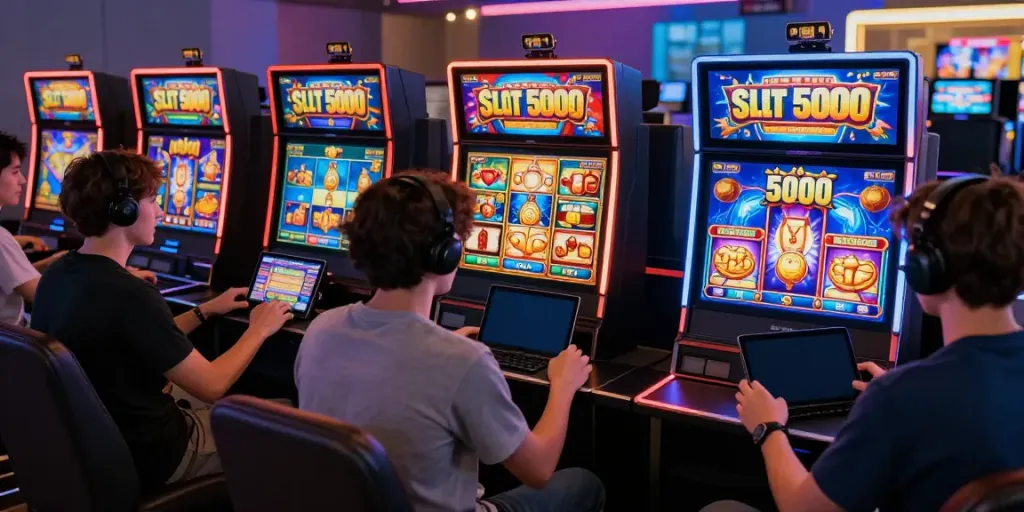 Pengalaman bermain game online di platform OMTOGEL dengan suasana yang dinamis dan penuh warna.