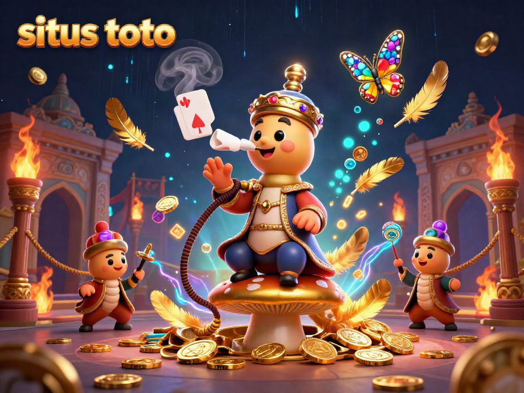 Experience the thrill of situs toto with vibrant casino-inspired 3D illustration featuring rich colors and dynamic elements.