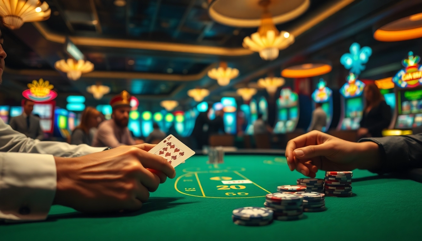 Menyaksikan permainan poker dengan yumetoto dan suasana kasino yang hidup.