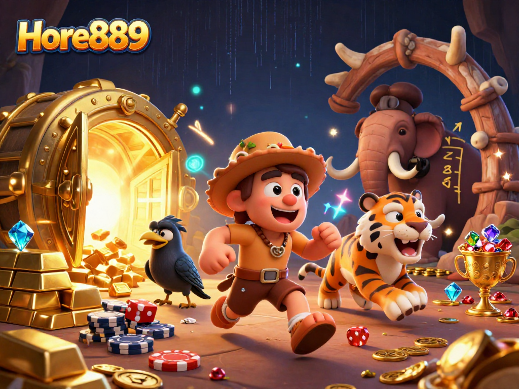 Engage with Hore889's thrilling prehistoric casino adventure featuring vibrant treasures and games.