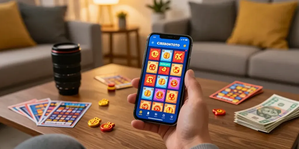 Pengguna CIREBONTOTO menikmati taruhan togel online dengan aplikasi di smartphone, menciptakan suasana yang nyaman.