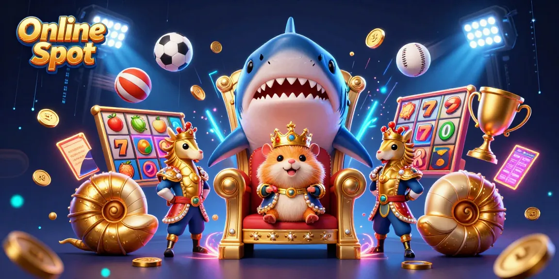 Spin the reels with Online Slot, featuring a fierce golden hamster king and dynamic gaming elements.