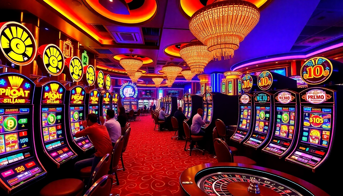 Engaging slot demo interface with colorful PG Soft machines in a lively casino setting.