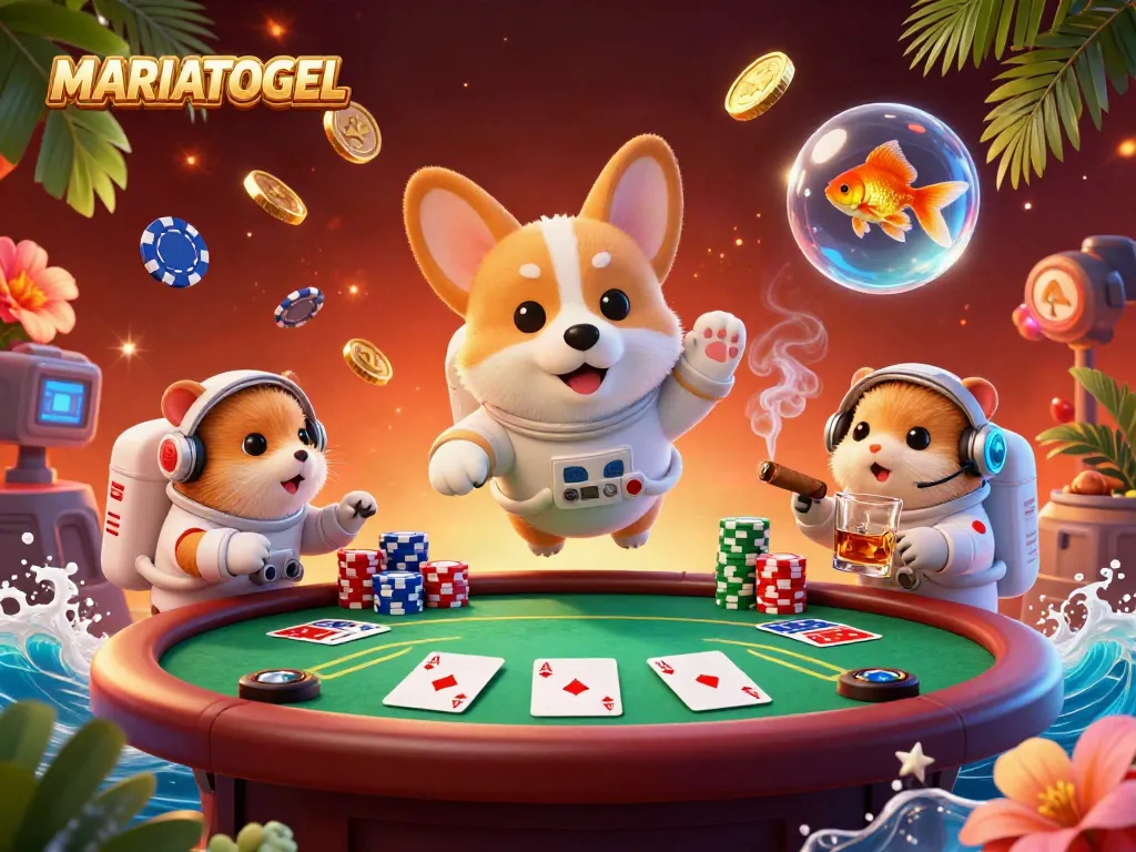 MARIATOGEL features a 3D astronaut corgi in a space casino creating winning moments.