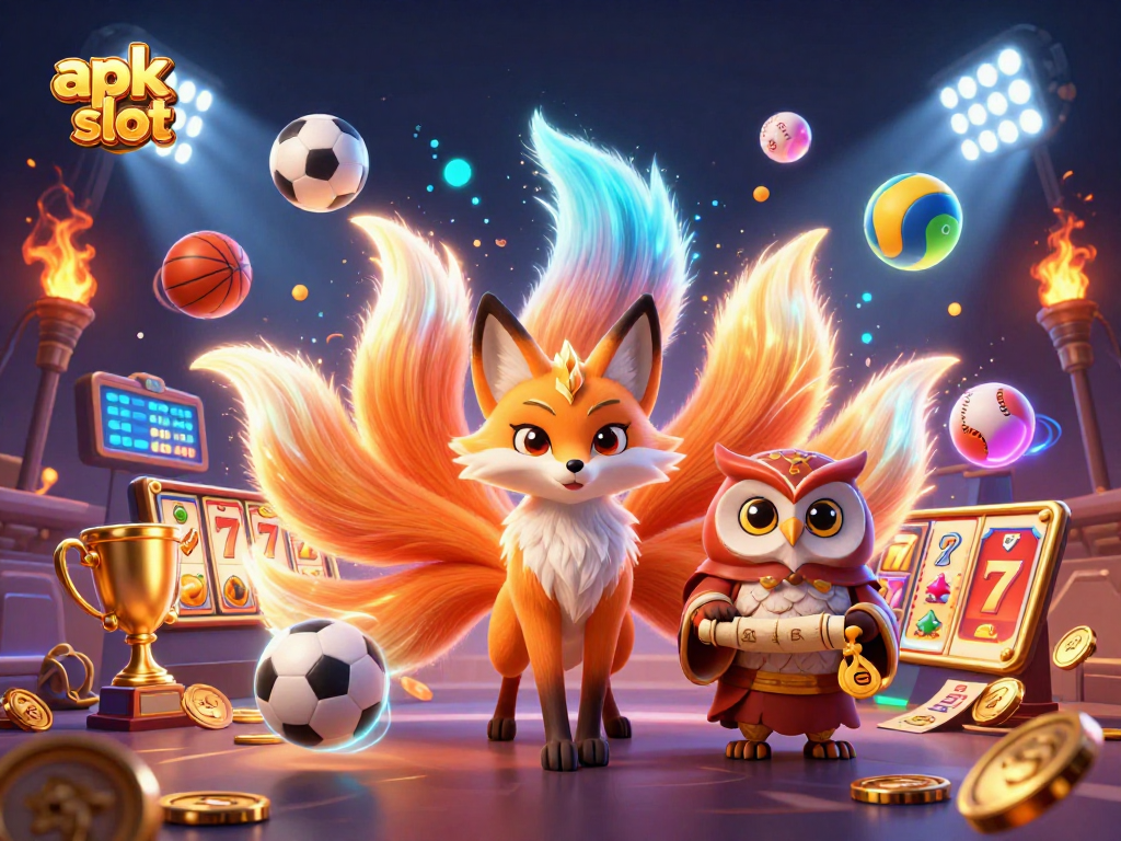 Dapatkan gana slot apk dengan simbol keberuntungan dan makhluk magis yang menari berkeliling.