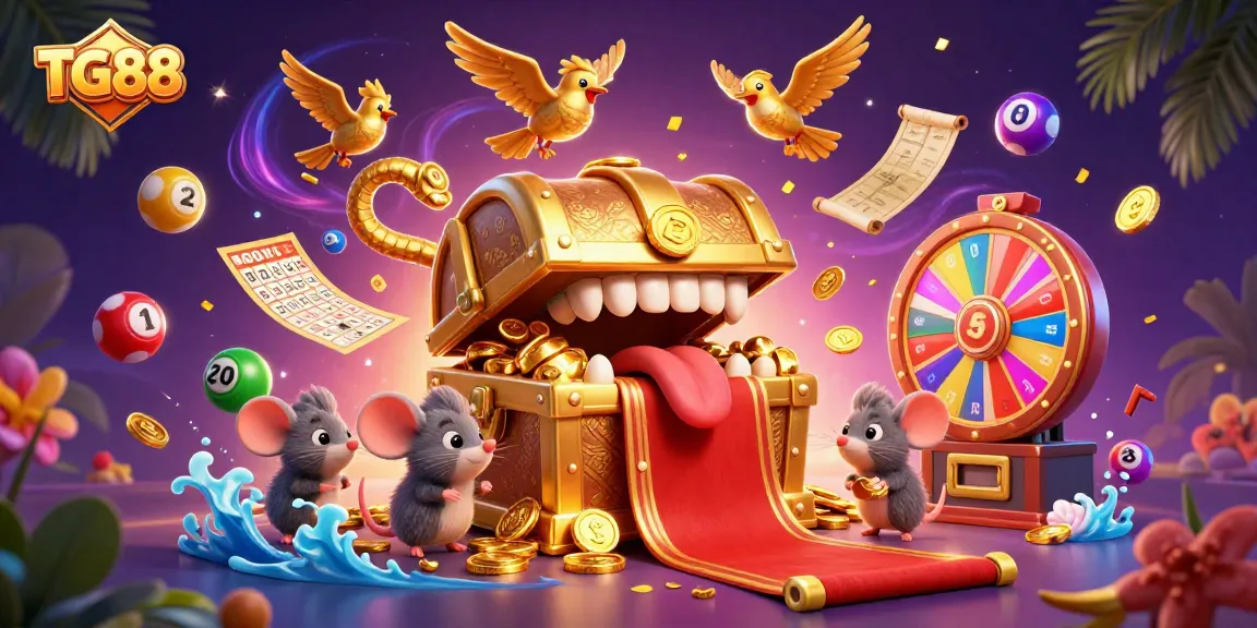 Engage in thrilling gameplay at TG88, where colorful lottery balls and golden winnings await!