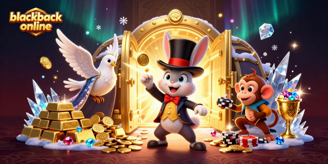Engage in blackjack online with a magician rabbit, dove assistant, and monkey pickpocketing chips.