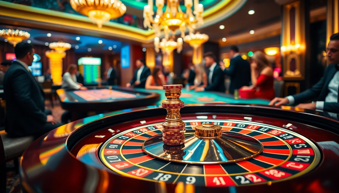Permainan Roulette di dingdongtogel.net dengan suasana kasino yang meriah.