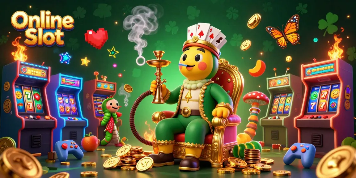 Play thrilling online slot games amidst a vibrant 3D casino scene filled with exciting symbols.