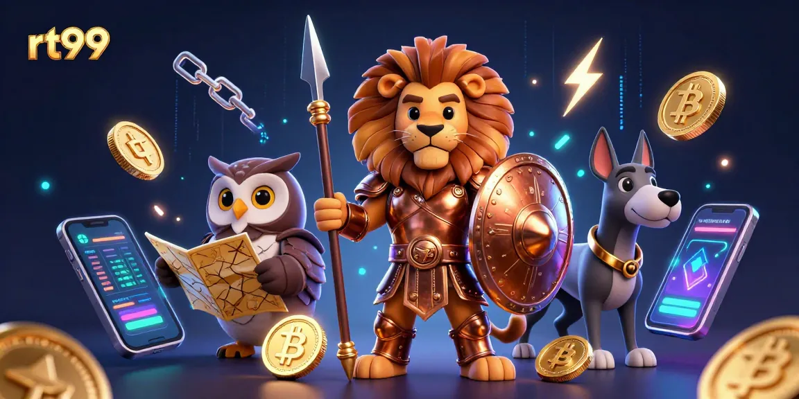 Engage in thrilling gameplay at rt99, surrounded by Bitcoin, Ethereum, and strategic game elements.