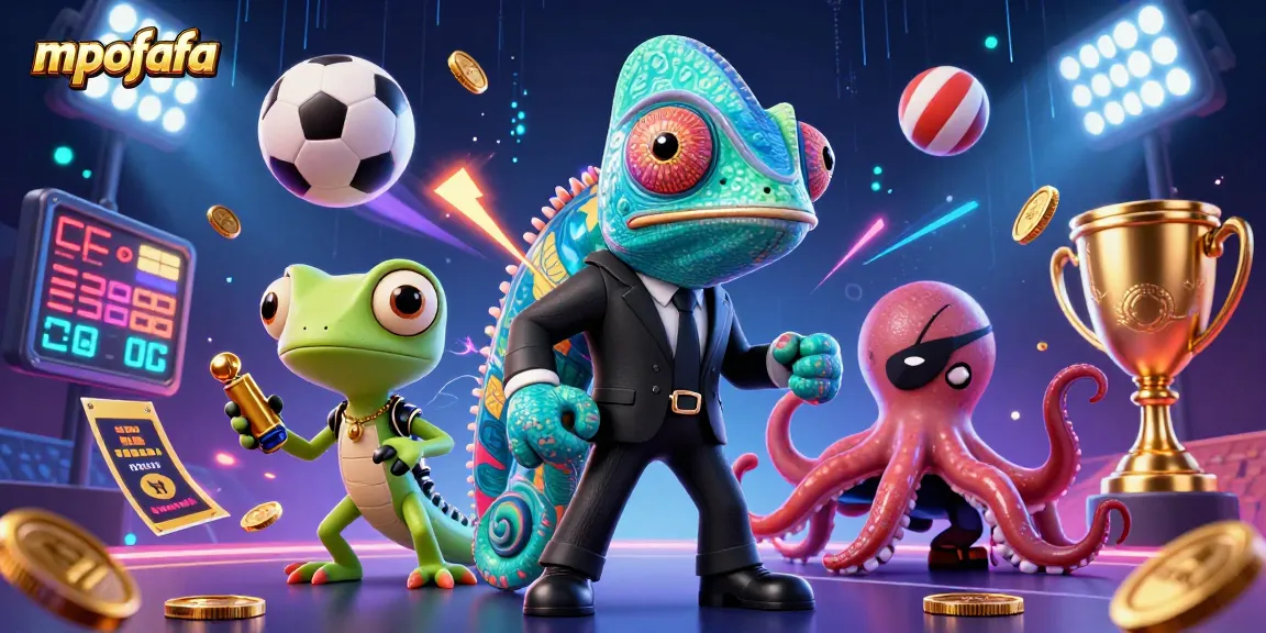 MPOFAFA players engage with an ultra-detailed 3D scene, filled with vibrant sports betting elements and characters.