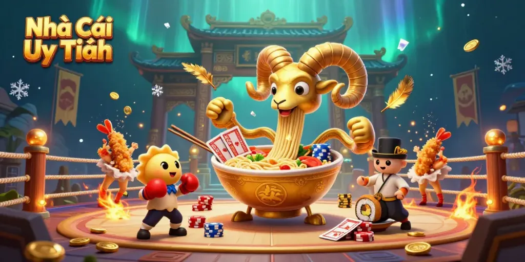 Experience the excitement of Nhà Cái Uy Tín with vibrant 3D representations of gambling characters and elements in action.