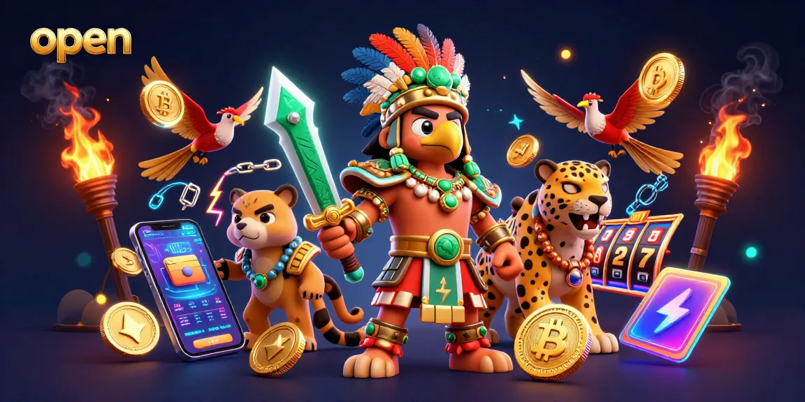 Spin the reels and unlock rewards at Open88 with vibrant Aztec warriors and 3D coins.