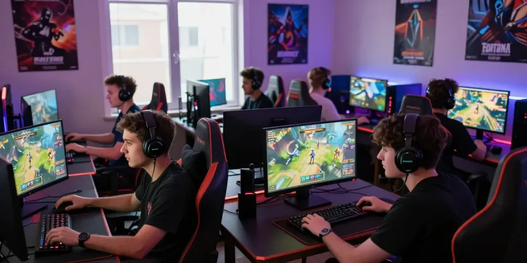 Players experiencing jebolwd alternatif in a vibrant gaming room with immersive setups.