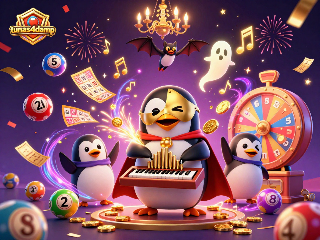 Experience the thrill with tunas4damp's mesmerizing casino scene featuring a vibrant lottery atmosphere.